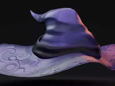 Stylized Halloween Props - Witch Hat Low-poly 3D model