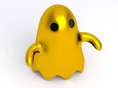 Little Cartoon Ghost Gold 3D model