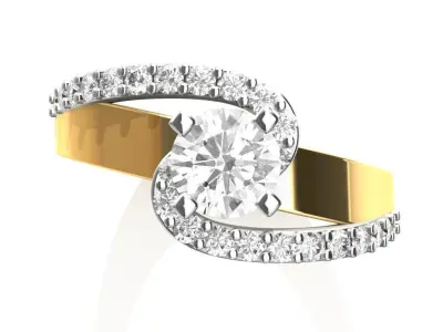 Solitaire Engagement Ring 3D print model