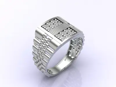 Print Ready STL 3DM  Gents Rings Diamond Men Ring  3D print model 99