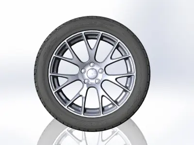 Wheels for scale model of Dodge Challenger Hellcat 3D print model