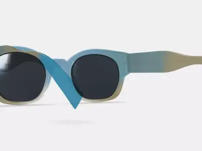Rocco Sunglasses in Coastline Crystal Fade 3D model