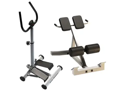 30 pieces of gym equipment 3D model