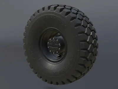 Wheel set for MAZ 6502 B Free low-poly 3D model