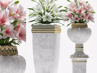 DECORATIVE VASE AND LILY 3D model