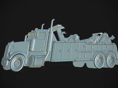 Tow Truck Bas Relief 3D print model