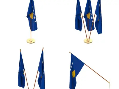 Kosovo Flag Pack 3D model