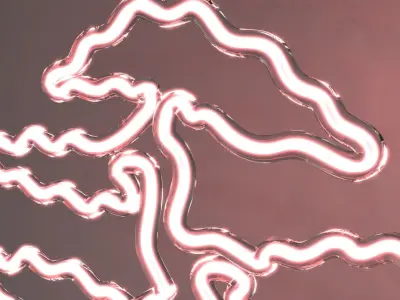 Bonsai 3 - Neon Sign in a Pot 3D model