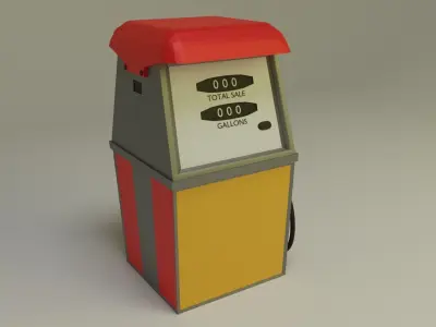 Gas Pump 1960s 3D model