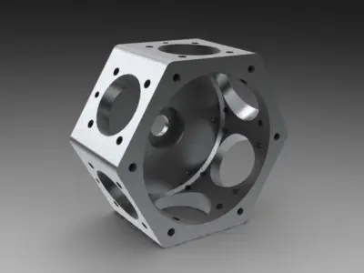  Pneumatic 6 Cylinder Radial Engine Free 3D model