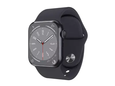 Apple Watch Series 8 Sport Band Midnight Color 3D Model Low-poly 3D model