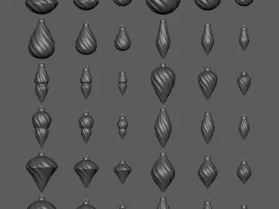 Christmas Twisted Ornaments 3D print model