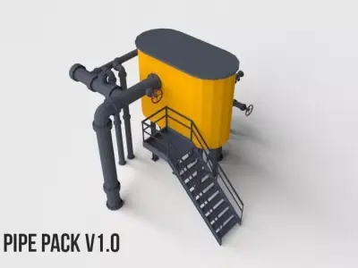 Pipe Pack V1 Low-poly 3D model