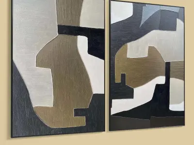 Plaster Two Photo Frame 278 Low-poly 3D model