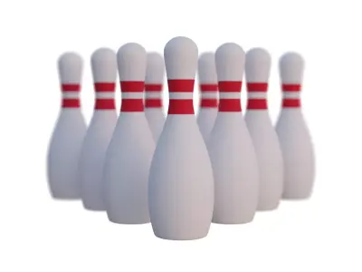Low Poly Bowling Pin 3D model