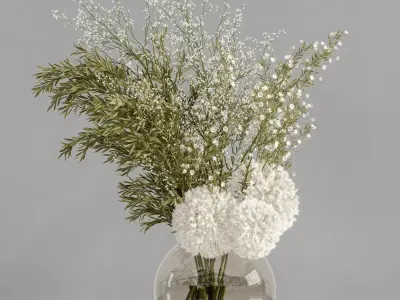 plants bouquet vase 15 3D model