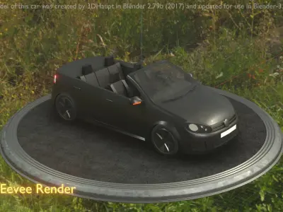 City Car 1 Compact Class Convertible Open Type-C Black  Low-poly 3D model