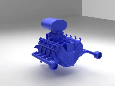 HIGH DETAILS V8 ENGINE  3D print model