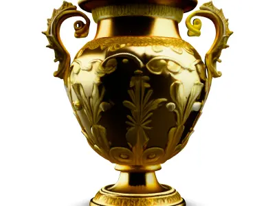 Gold Ornate Antique Vase 3D Model Low-poly 3D model