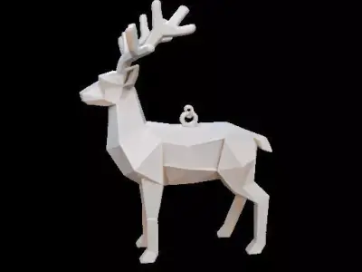 Low Poly Reindeer Ornament 3D print model