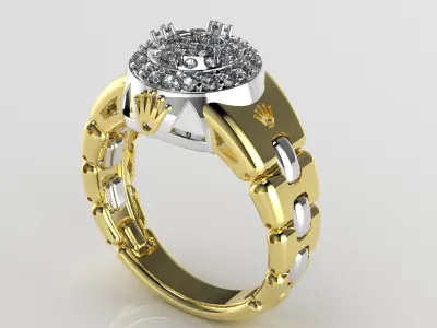 mens diamond ring 3D print model