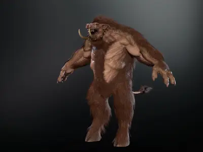 WereBoar mammoth Low-poly 3D model