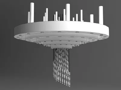 Crystal Chandelier with Ring 3D model