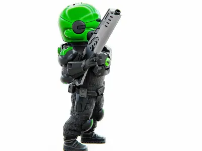 CYBER SOLDIER XC-800 Rigged for Unreal Engine - Unity - MIXAMO  3D model