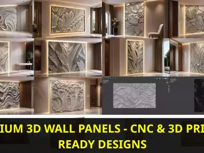 Premium 3D Panels CNC Print Ready Vol 5 3D Model Pack