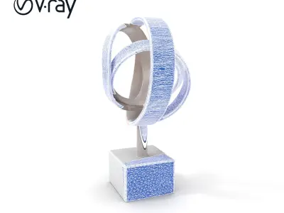 Modern Abstract Metal Sculpture Model Pack Low-poly 3D model