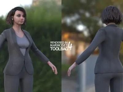 Mens and Womens Casual and Business Outfits 3D Model Collection