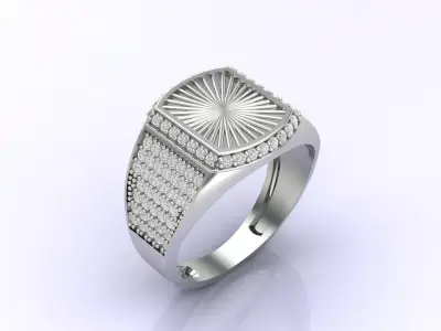 Print Ready STL 3DM  Gents Rings Diamond Men Ring  3D print model 94