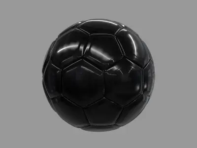 Black Football with Stitching 3D model