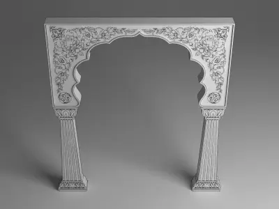 Indian Arch with Motif 3D model