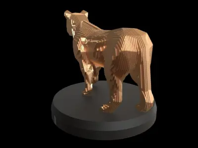 Parametric V Lioness Low-poly 3D model