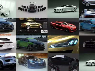 6 in 1 Affekta sport luxury  future tuning concept cars pack