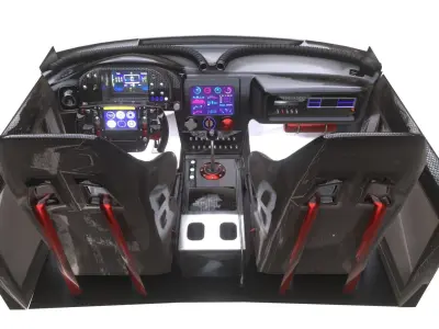 Race Car interior Low-poly 3D model