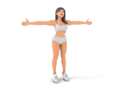 Casual Attire Female model pack Low-poly 3D model