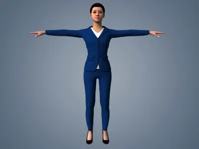 Businesswoman business woman in suit Low-poly 3D model Low-poly 3D model