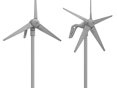 Wind turbine 3 and 5 Blades Wind Generator 3D model