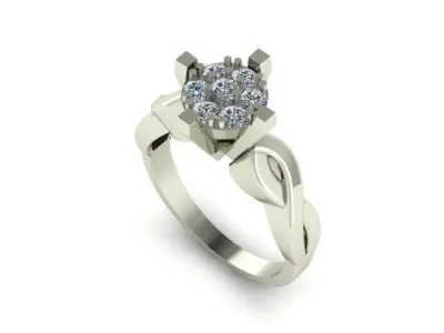 women ring for diamonds 3D print model