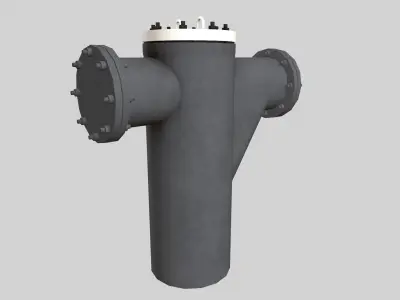 T Strainer Valve Low-poly 3D model