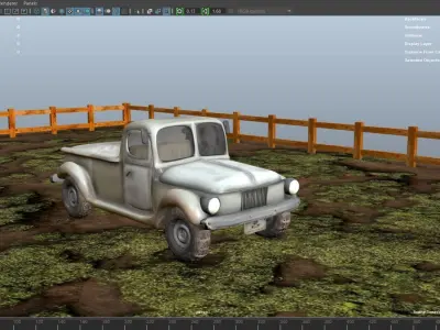 Dirty Car truck 3d model and rig in maya Low-poly 3D model