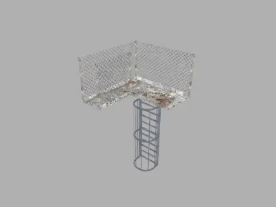 Metal Walkway and Ladder Free low-poly 3D model