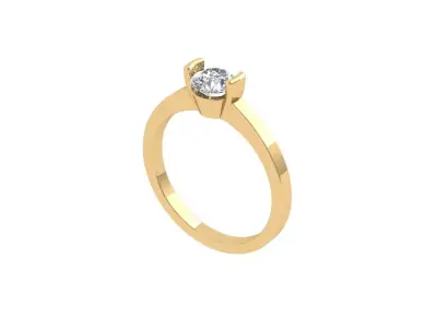 Solitaire Engagement Ring 3D print model order