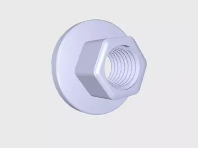 M10 Hexagon 26mm OD flange weld nut 3D print model