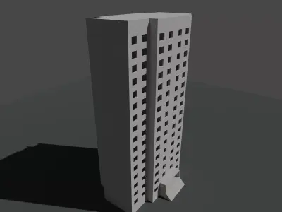 Typical soviet building GameReady model Condominium Free low-poly 3D model