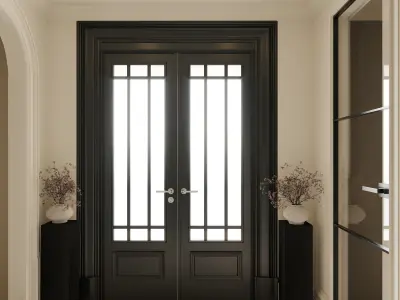 Modern Luxury Hallway Stairs Corridor 3D Interior Scene  Low-poly 3D model