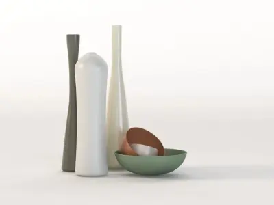 Handmade Stoneware Table Decor Center Piece 3D model
