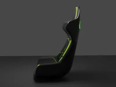 neon green sport bucket seat Low-poly 3D model